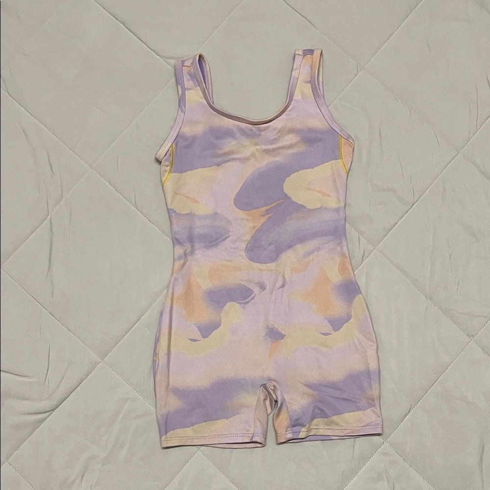 Pastel Tie-Dye Kids Gymnastics One Piece